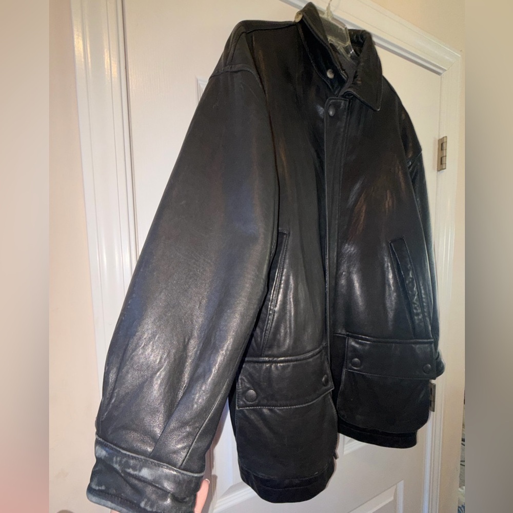 Vintage Nautica Black Leather Jacket - Picture 3 of 11
